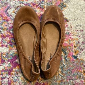 Chestnut Lucky Brand Leather Flat
